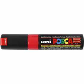 Uni Posca Marker, line width: 8 mm, PC-8K , fluo red, broad, 1pc 
