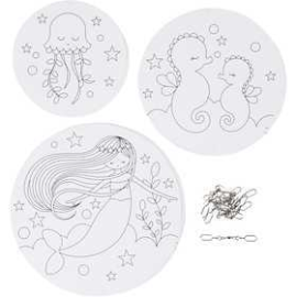 Mobile Ornaments with Motifs, mermaid, D: 12+15+18 cm, 300 g, 3sets Packaging, box and storage