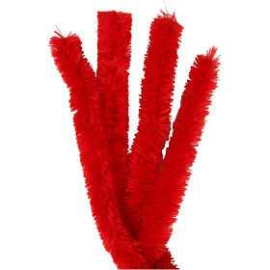 Pipe Cleaners, thickness 30 mm, L: 40 cm, red, 4pcs Thread, twines and accessories