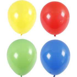 Balloons, blue, green, yellow, red, D: 41 cm, giant, 4pcs Party item, outdoor and miscellaneous