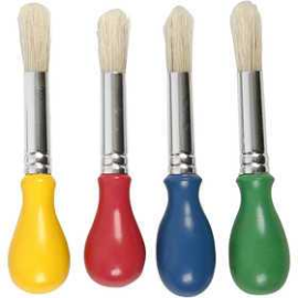 Kids Paint Brushes, D: 13 mm, 4mixed Arts Brush