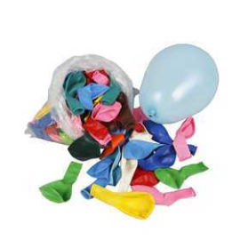 Balloons, asstd colours, D: 23 cm, Round, 100pcs 