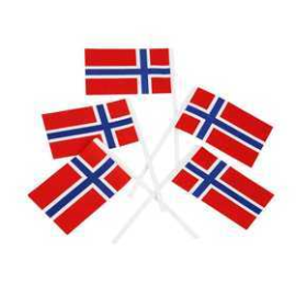 Cake Flags, size 30x50 mm, Norway, 100pcs 