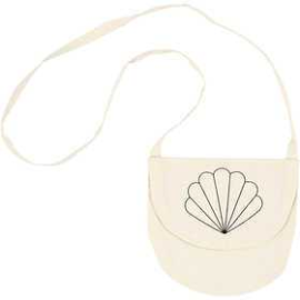 Shoulder bag, size 15x14 cm, 110 g/m2, light natural, seashell, 1pc Textile