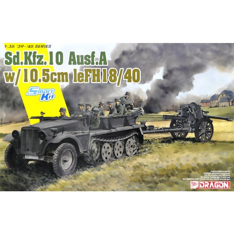 Sd.Kfz.10 1t halftrack towing a 10.5cm le.FH.18 howitzer Model kit