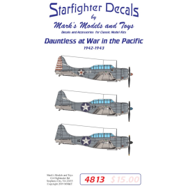 Decals Douglas SBD-3 Dauntless at war in the Pacific. For the Accurate Miniatures kit (Re-issued by MRC and Italeri over the pas
