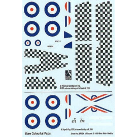 Decals Two brightly coloured Sopwith Pup trainers 