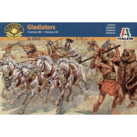 Gladiators 1st Century BC. Contains 13 Gladiators 2 lions 1 bear and 1 chariot with 4 horses Figures