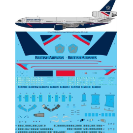 Decals British Airways Landor McDonnell-Douglas DC-10-30 screen printed decal 