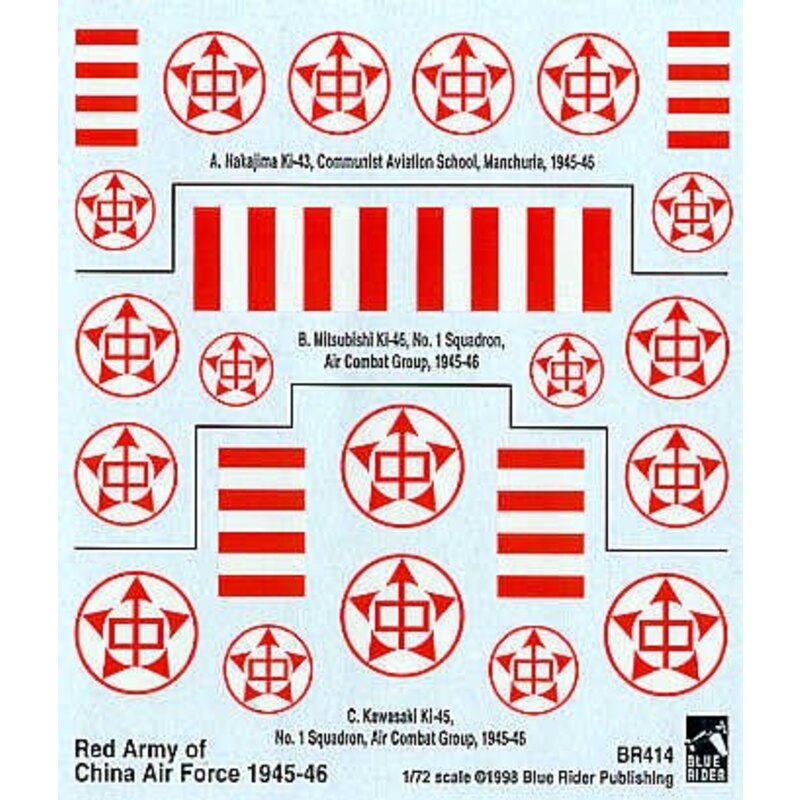 Red Army of China Air Force 1945-46. For Nakajima Ki-43 Hayabusa Kawasaki Ki-45 Toryu Mitsubishi Ki-46 Dinah