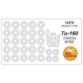 Tupolev Tu-160 canopy paint mask AND wheel paint mask masks (designed to be used with ZVEZDA kits ZVE7002) 