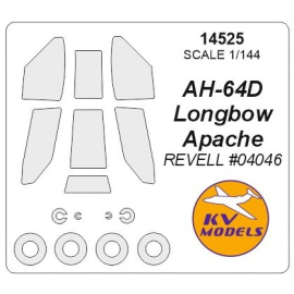 McDonnell-Douglas AH-64D Longbow Apache canopy paint mask AND wheel paint mask masks (designed to be used with Revell kits RV404
