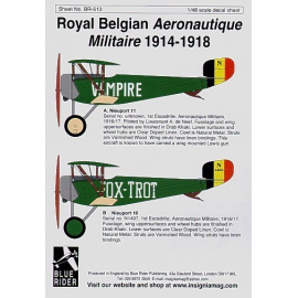 Decals Belgian Air Force 1914-18 Nieuport 16 and 2 x Nieuport 11 