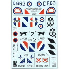 Decals Curtiss Jenny (7) Nos 84 and 85 Canadian Training Squadrons 