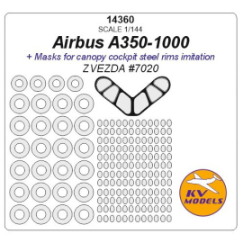 Airbus A350-1000 + wheels masks (designed to be used with ZVEZDA ZVE7020 kits) 