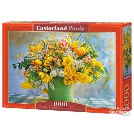 Spring Flowers in Green Vase, 1000 piece jigsaw puzzle 