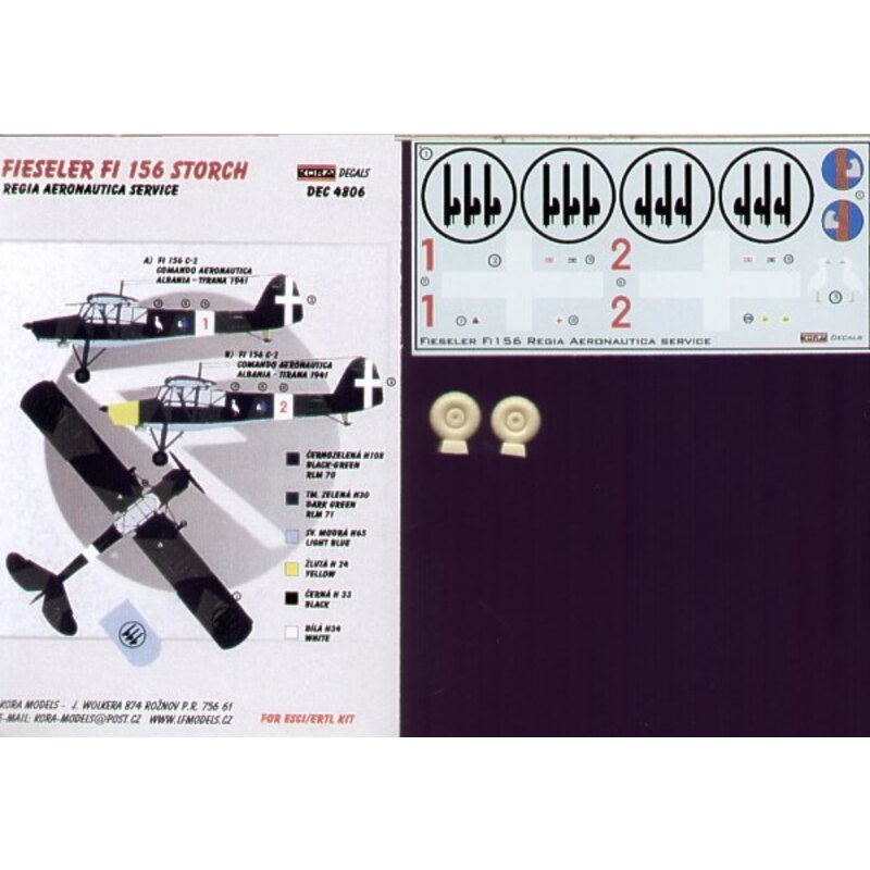 Fieseler Fi 156C-2 Storch (Regia Aeronautica Service) with wheels (designed to be assembled with model kits from Esci and Tamiya