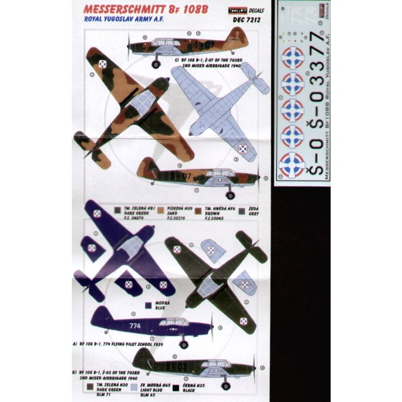 Messerschmitt Bf 108B (3) Royal Yugoslav Army with resin detail parts