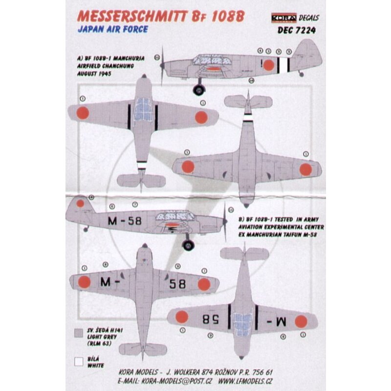 Messerschmitt Bf 108B Japanese Air Force (designed to be assembled with model kits from Heller)