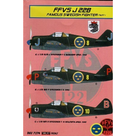 Decals FFVS J22B Famous Swedish Fighter Part 1 