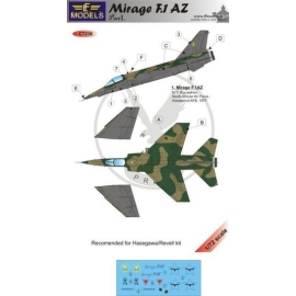 Dassault Mirage F.1AZ Part 1. Includes resin nose and bulge and decals for Technology Demonstrator SAAF/South African Air Force 