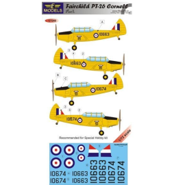 Decals Fairchild PT-26 Cornell Part 1. 31 EFTS RAF De Winton Alberta Canada. Codes 10663 and 10674. (designed to be assembled wi