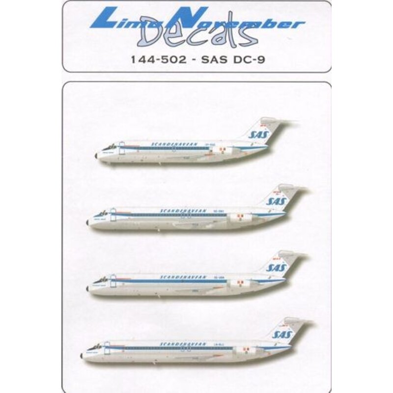 Douglas DC-9-21/-32/-33/-41. SAS Scandinavian Airline System. Markings Registrations Names etc for all aircraft in delivery sche