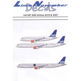 Decals Airbus A319 and A320. SAS SCANDINAVIAN AIRLINES. Registrations and Names for all fleet 