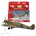 Supermarine Spitfire Mk.1a Starter Set includes Acrylic paints brushes and poly cement Airplane model kit