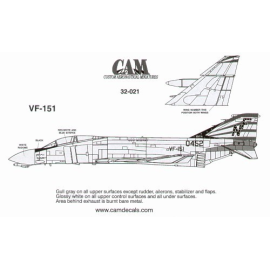 Decals F-4N Phantom 150452 NF/201 VF-151 USS Midway. Bi-Centennial 