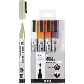 Chalk markers, pastel colors, line 1.2-3 mm, 5 pc / 1 Pq. 