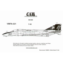 Decals F-4N Phantom 152323 NK/200 VMFA-531 Grey Ghosts CAG USS Coral Sea 