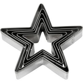 Cookie Cutters, Star, size 8 cm, 5 pc / 1 Pq. 
