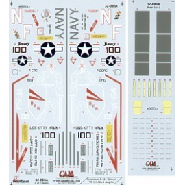 Decals Grumman F-14A Tomcat (1) 161272 NF/100 VF-154 Black Knights CAG USS Kitty Hawk 1998 