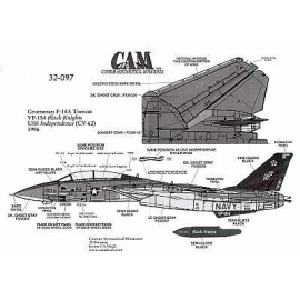 Grumman F-14A (1) 161621 NF/100 VF-154 Black Knights USS Independence 1996 double sheet