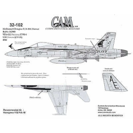 McDonnell Douglas F/A-18A Hornet (1) 162909 AE/306 VFA-132 Privateers USS Forrestal 1990