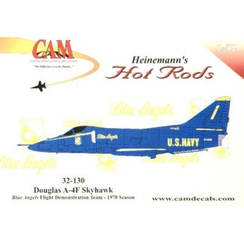 Douglas A-4F Skyhawk Blue Angels Team 1 - 6. Includes serials and names for 1978 team