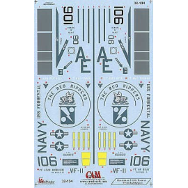 Decals Grumman F-14A Tomcat (1) 150922 AE/106 VF-11 Red Rippers USS Forrestal 1991 