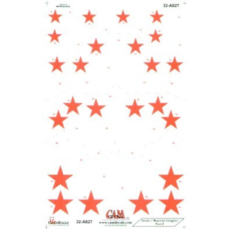 Russian Red Stars National Insignia 4 sizes. Can be used with or without white outline