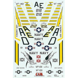 Decals Grumman F-14A/B 162923 AD/101 VF-101 Grim Reapters 159449 AE/212 Ghostriders VF-142 USS America 