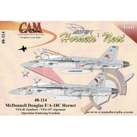 Decals McDonnell Douglas F/A-18C (2) 163708 NG/400 VFA-147 Argonauts CAG USS John.C.Stennis 2002 163471 AA/400 VFA-81 Sunliners 