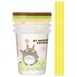 My neighbor Totoro set 3 cups with angled straws 