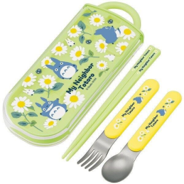 My Neighbor Totoro set chopsticks and spoon and fork Daisies 