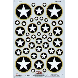 Decals US National Insignia Part 2. 1942-3 White star on blue disc with yellow surround 
