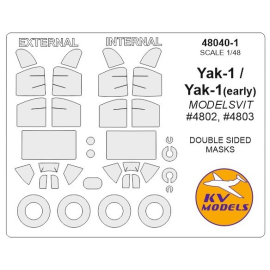 Yakovlev Yak-1 - Double-sided masks+ wheels masks (designed to be used with MODELSVIT kits MSVIT4802, MSVIT4803) [Yak-1 (early) 