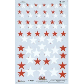 Russian Red Stars National Insignia 5 sizes. Can be used with or without white outline