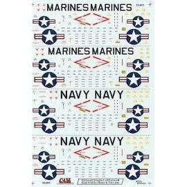 F-4 Hi Vis Data for 2 x USN and 2 x USMC aircraft