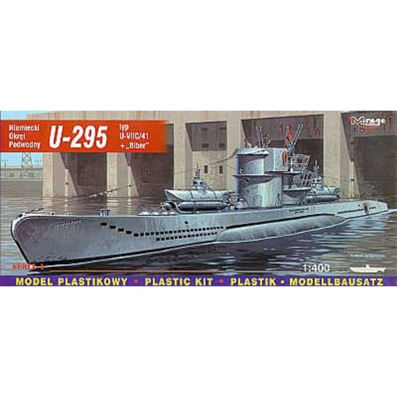 U-Boat U-295 typ U-VIIC /42 + Biber (submarine) Model kit