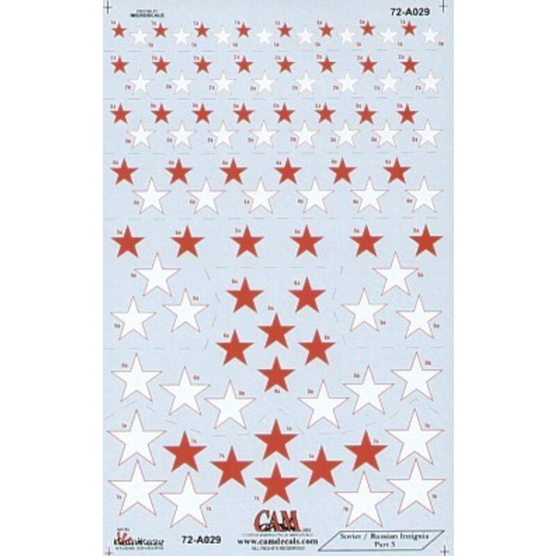 Russian Red Stars National Insignia 7 sizes. Can be used with or without red/white outline