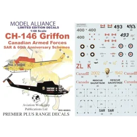 CH-146 Griffon CanadianAF (2) 146493 417 Squadron SAR scheme overall yellow with red trim 146400 427 Squadron ZL-K 60th Annivers